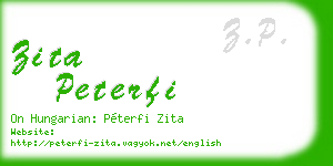 zita peterfi business card